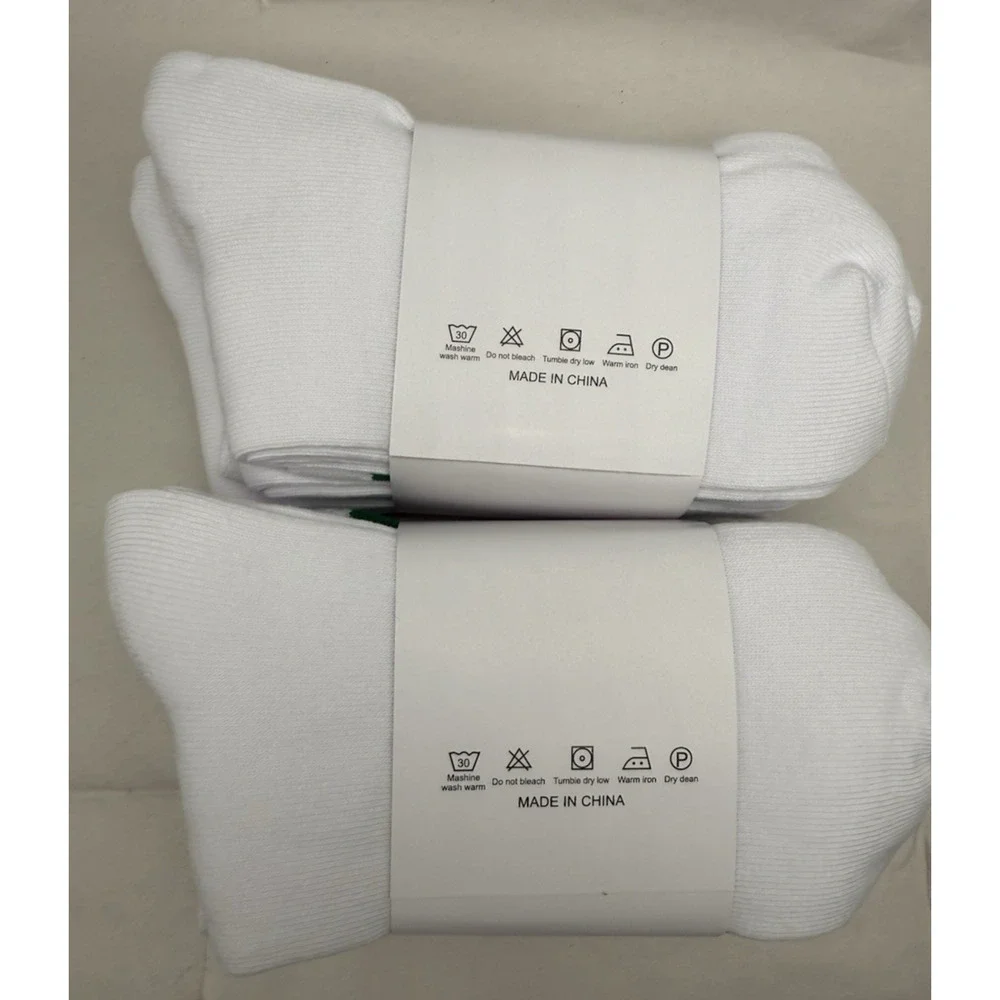 Classic Triple Stripes Soft Cotton on the Calf Retro White/Green Tube Socks READ